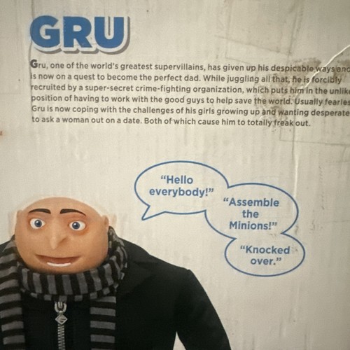 Thinkway Gru Despicable Me 2 The Talking Genius Action Figure 11" W/ COA No Box - Picture 9 of 12