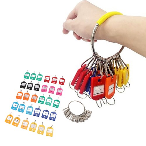 GE Key Organizer Iron Plastic Portable 8.2cm Mit 30 Bunten Schlüsselanhänger Key - Bild 8 von 23