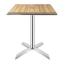Bistro Dining Flip Top Square Table in Ash Wood - Indoor Outdoor Patio Bar Café 