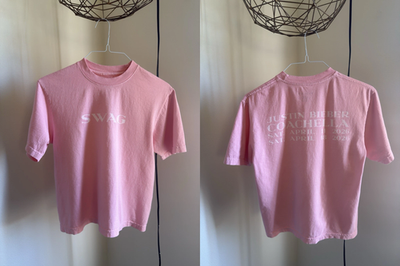 Justin Bieber Cochella SWAG Reprint Pink T Shirt Full Size S-5XL