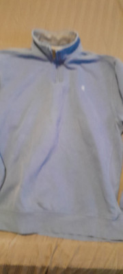 Mens 2XL Izods Blue Partial Zip Sweatshirt Nice Preowned Condition