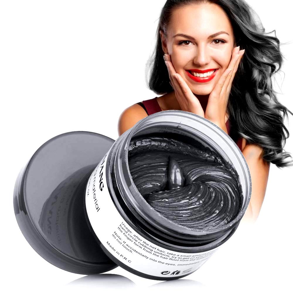 MOFAJANG Unisex Hair Wax Color Dye Styling Cream Mud, Natural Dark Grey 