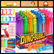 32 Pack Dinosaur Bubble Wands - 3D Dino Party Favors Decorations for Kids