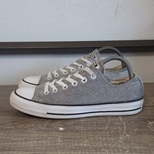 Converse Chuck Taylor All-Star Low Top Sneakers Shoes Size 8 Metallic Silver
