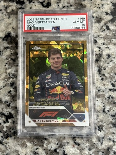 PSA 10 2023 Topps Chrome Sapphire Formula 1 F1 Max Verstappen Gold /50