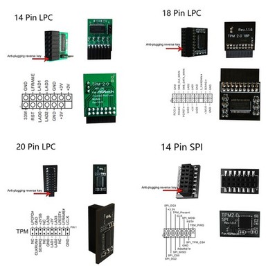 SPI 14 Pin LPC 14/18/20 Pin TPM2.0 Sicherheitsmodul Für Asrock TPM2 -SLI -S -SPI