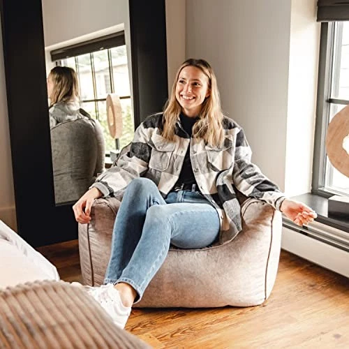  Кресло-мешок Hug Bean, серое, веганская замша, 3 фута  - Изображение 2 из 4