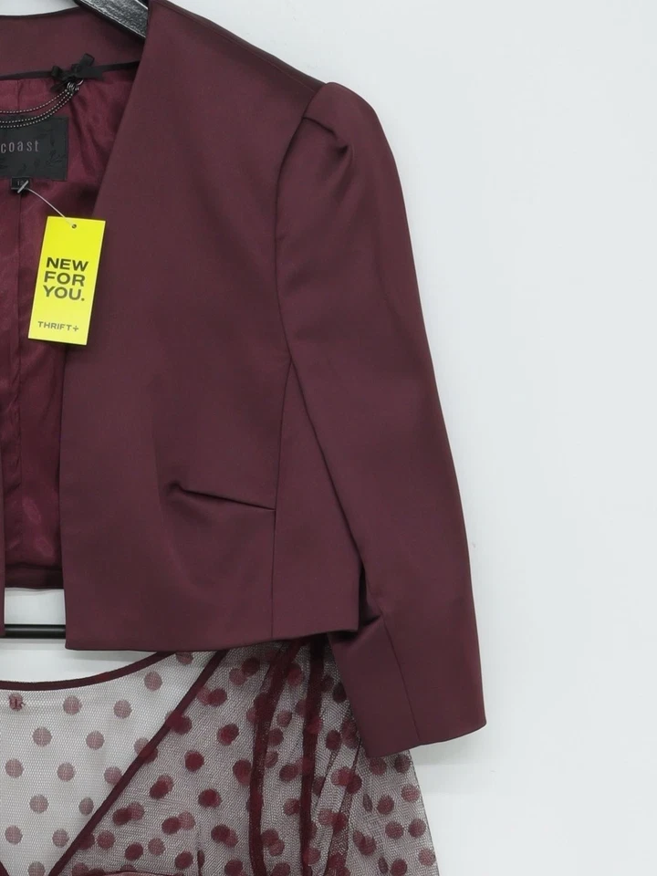 Traje de dos piezas Coast para mujer UK 12 poliéster púrpura Foto 4 de 4