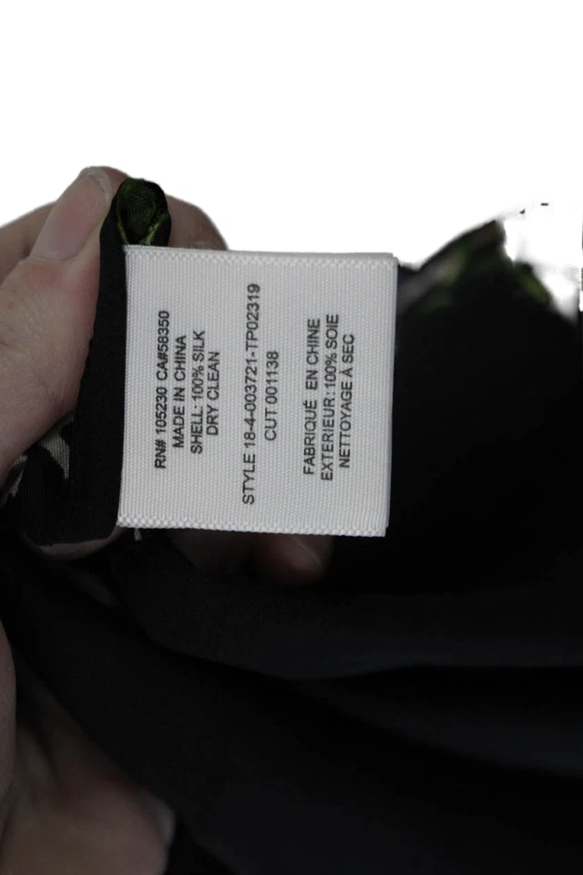 Blusa Joie Mujer Negra Seda Floral Manga Larga Abotonada Talla M Foto 4 de 4