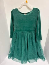 Wonder Nation Velour Tulle Tutu Dress Girls Large (10-12 Plus) Teal Long sleeve
