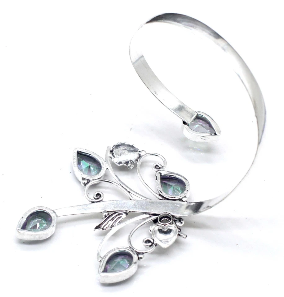 Brazalete brazalete de plata de ley 925 con piedras preciosas de topacio místico hecho a mano Foto 4 de 4