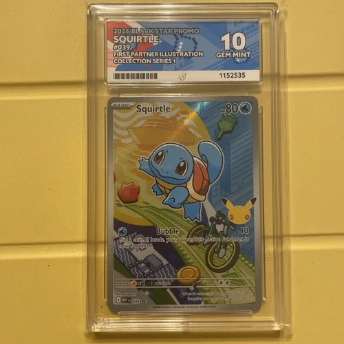 Pokemon Squirtle MEP 039 ACE 10 Gem Mint First Partner Illustration collection