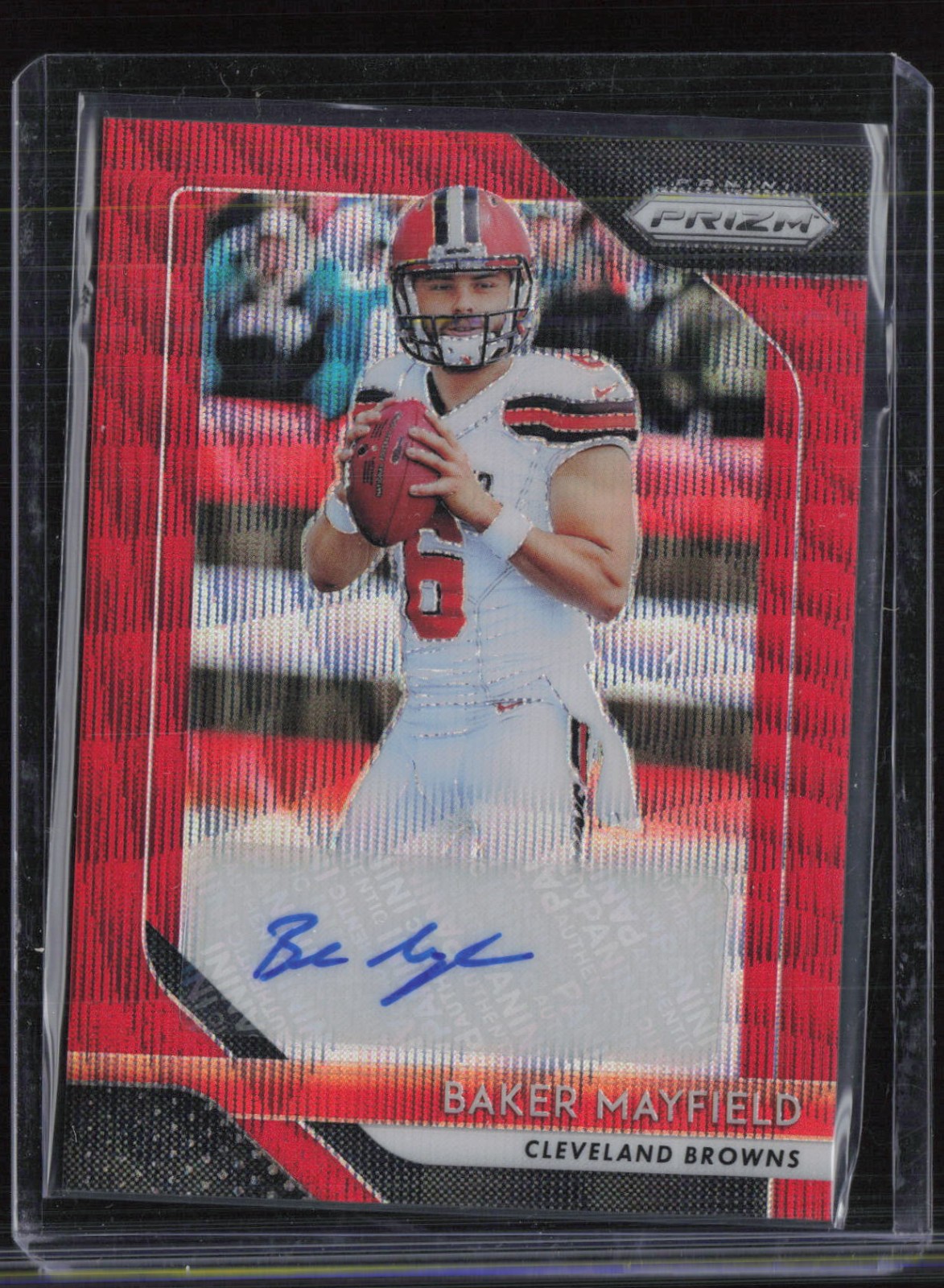 2018 Panini Prizm Red Wave Baker Mayfield 21/199 Auto Autograph