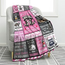 Raccoon Gifts For Women Man Soft Cozy Plush Throw Blanket Bedding 50x60 Inch