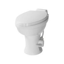 Lippert Flow Max RV Toilet - Elongated Ceramic Bowl 2022113192 White