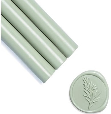 UNIQOOO Modern Sealing Wax Stick For Glue Gun  /8 Pack Envelope Wax-Silver Sage