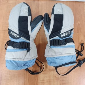 Swany Mittens Youth Boys Large Gray Blue Black Ski Snowboard SX-3XJ Gloves