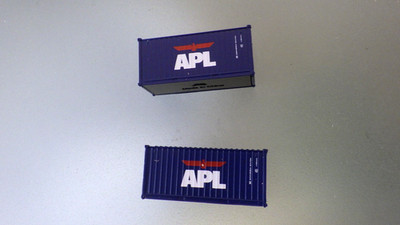 N Scale 20' Cargo Shipping Container Load Set of 2 APL w/ Magnets * JTC