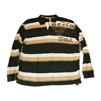 Vintage Y2k Roca Wear Long Sleeve Polo Style Mens Shirt Size XL Graphic Print