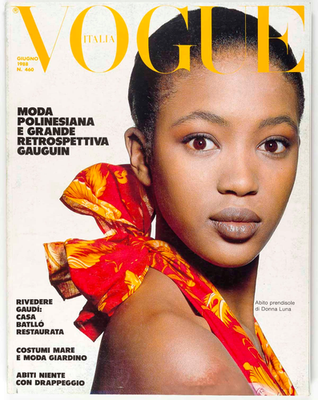 Naomi Campbell KLEIN Grey VOGUE ITALIA June 1988 Deborah