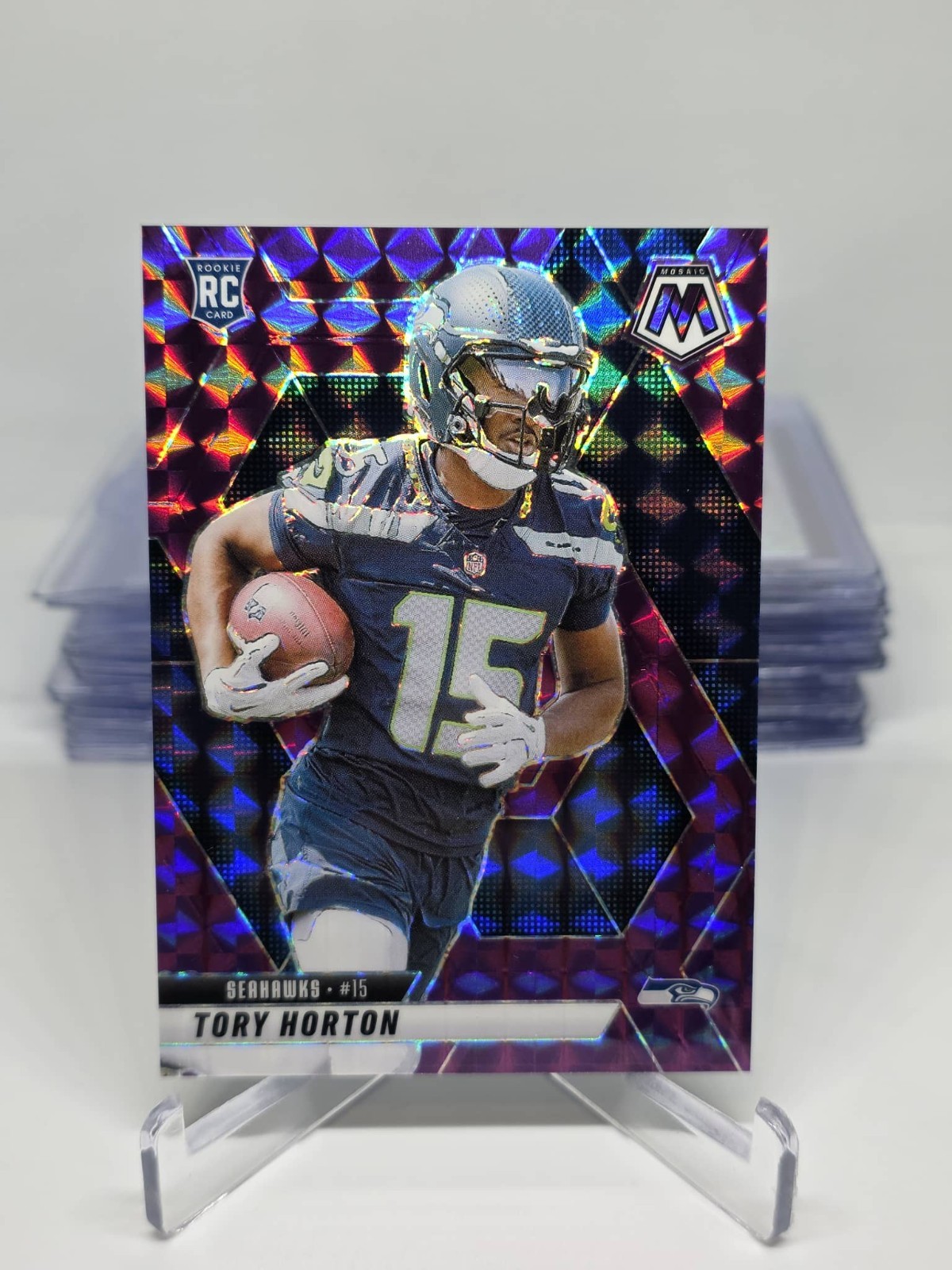 Tory Horton 2025 Panini Mosaic Purple 20/49 Rookie Seattle Seahawks #396