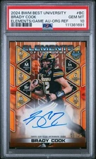2024 BOWMAN BEST U BRADY COOK Orange /25 ELEMENTS OF THE GAME AUTO PSA 10