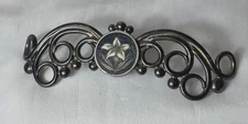Vtg Guss Sterling Silver Bun Holder Hair Piece Carved Flower NO PIN 34.06 Grams