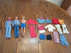 Vintage Mattel Ken Dolls Blonde 1968 Lot of 3 with Variety of Clothes