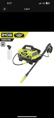 #ad Ryobi 1800 PSI Electric Pressure Washer Lightweight amp; Powerful with Hose Reel $100.00