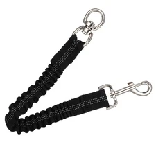 Reflective Nylon Dog Extension Leash Elastic Walking for Small Medium Dogs Black