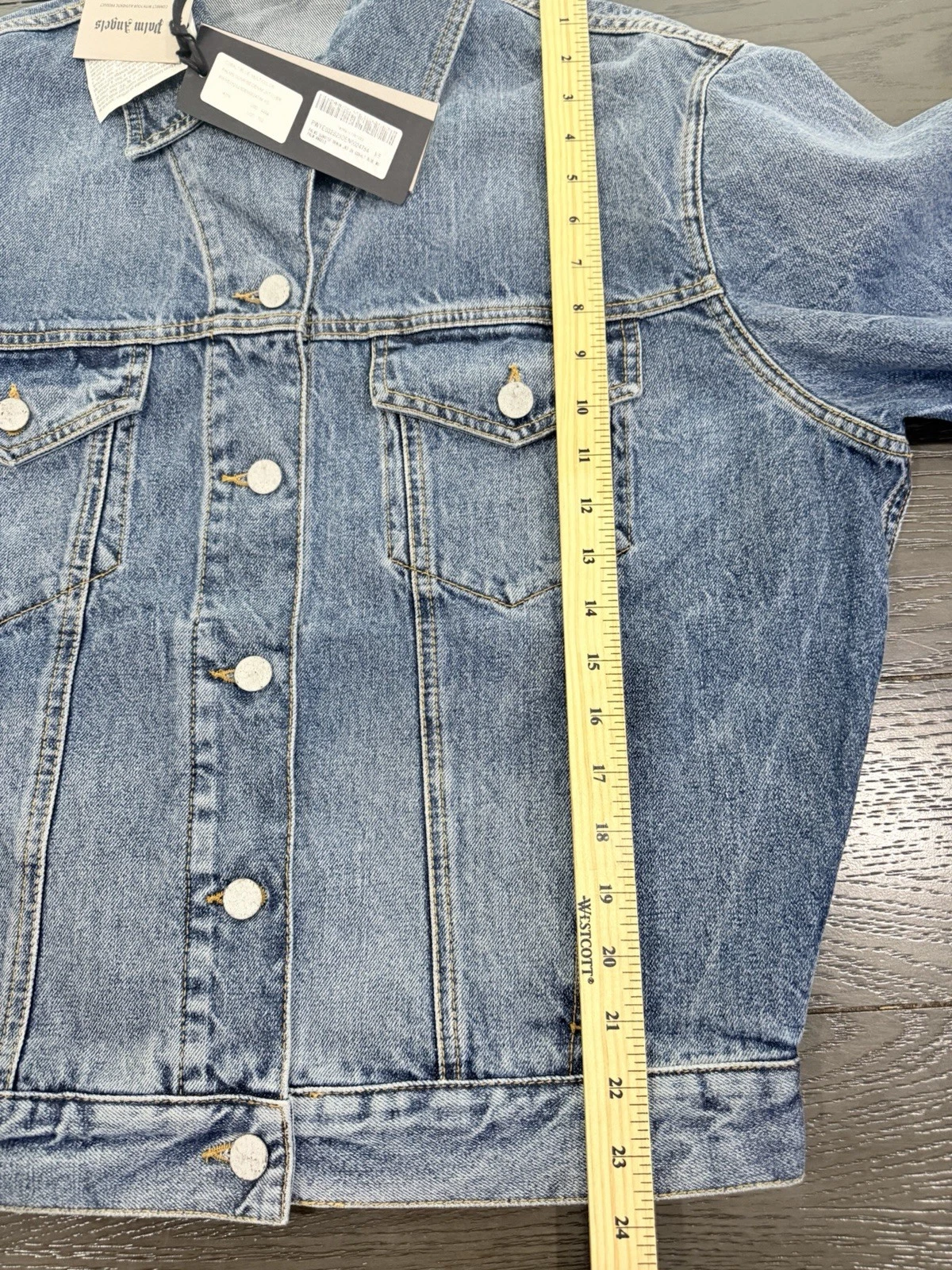 Palm Angels Palms Sunrise Denim Jacket Cobalt Blue XS Oversized NWT $1170 image 17