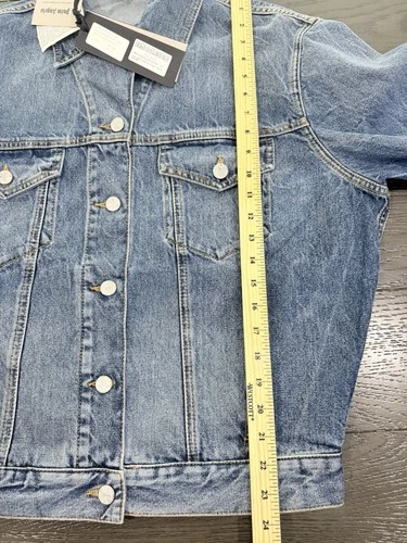 Palm Angels Palms Sunrise Denim Jacket Cobalt Blue XS Oversized NWT $1170 image 17