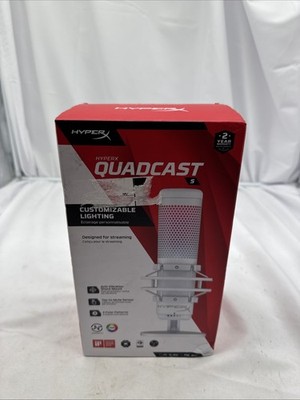 HyperX QuadCast S - USB Microphone - RGB Lighting - White.    s3