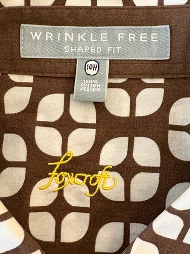 Foxcroft Button Up Shirt Womens 14 Wrinkle Free Shaped Fit Career Travel Retro - Picture 6 of 16