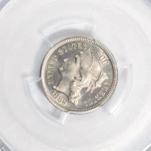 1889 THREE CENT NICKEL PROOF ~ NICE BRIGHT PCGS PR64! - Image 3 of 4