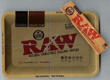 RAW "MINI" METAL Rolling Tray 7 1/8" x 5"  PACK KING SIZE SLIM CLASSIC PAPERS
