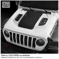 Jeep Wrangler Gladiator 2018-2024 JL/JT Rubicon Hood Decal Stripes *Choose Color