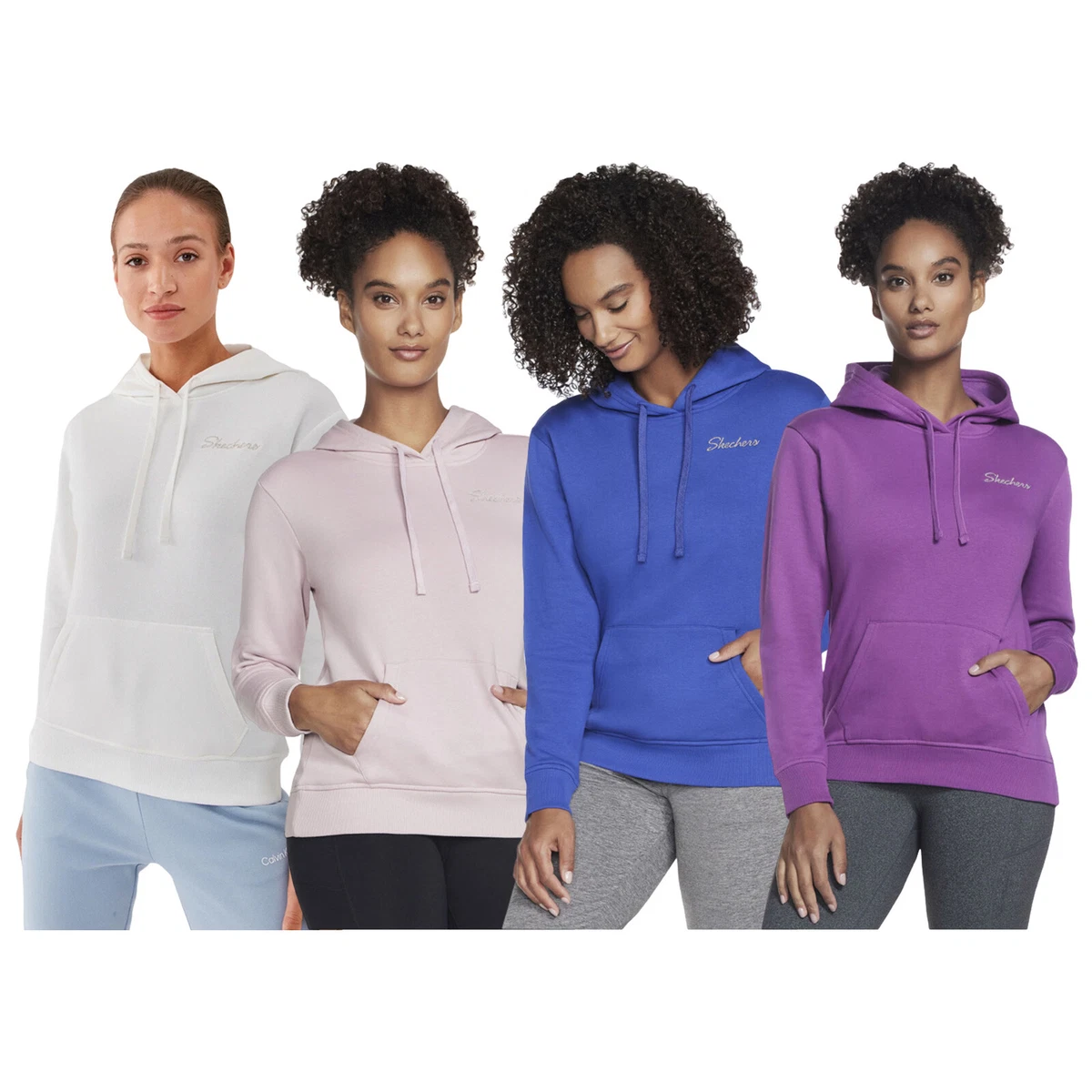 2024 Skechers Ladies Signature Pullover Hoodie Womens Sweatshirt Kangaroo  Pocket