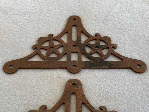 Pair of Antique Cast Iron 7"x4" Victorian Lattice Pieces Architectual Salvage - Picture 16 of 19