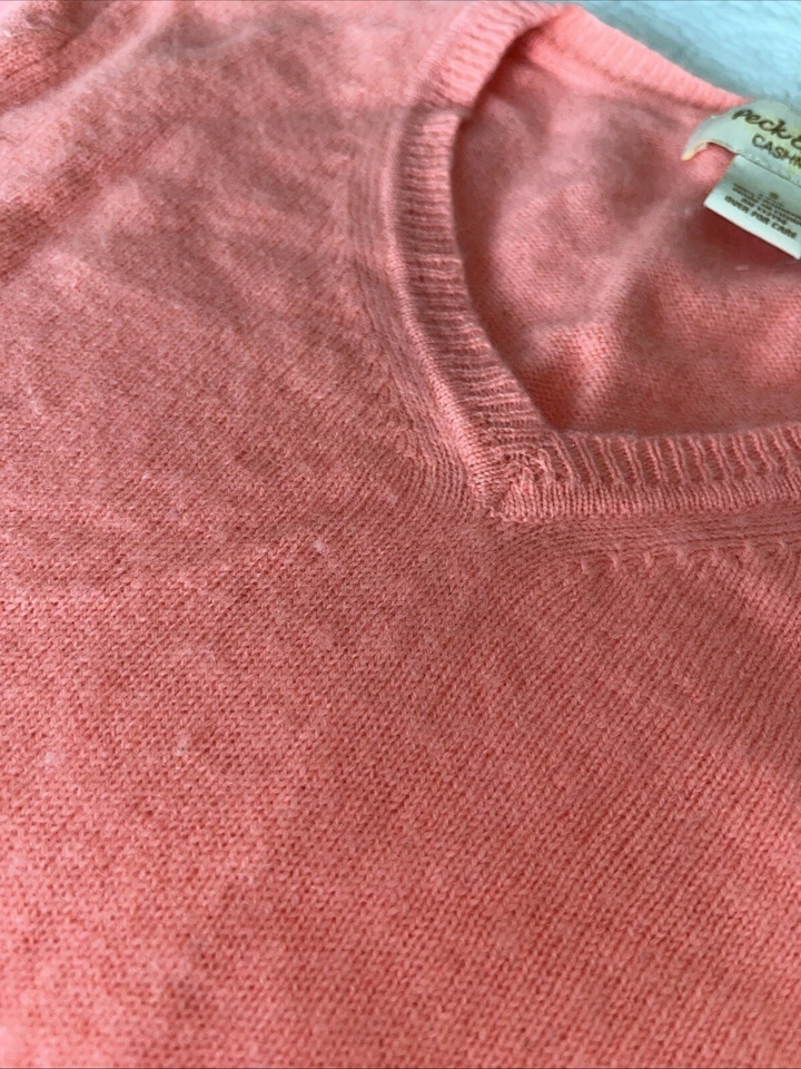 Peck & Peck Sheet 橙色羊绒毛衣,轻微磨损,无孔/眼泪,小号 — 第 3/4 张图片