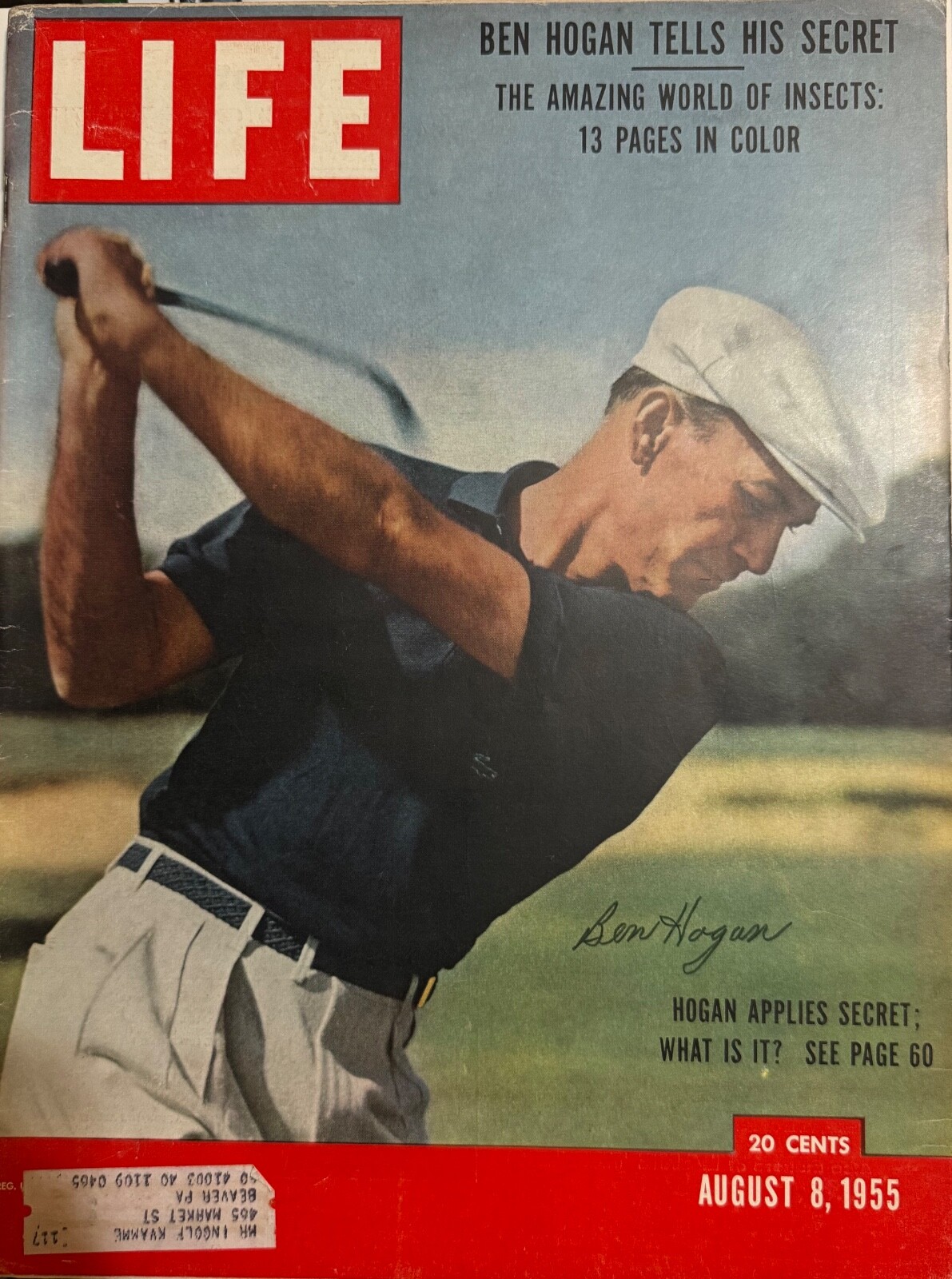 Ben Hogan Autographed Signed Golf Life Magazine JSA Certificate Texas PGA Masters 