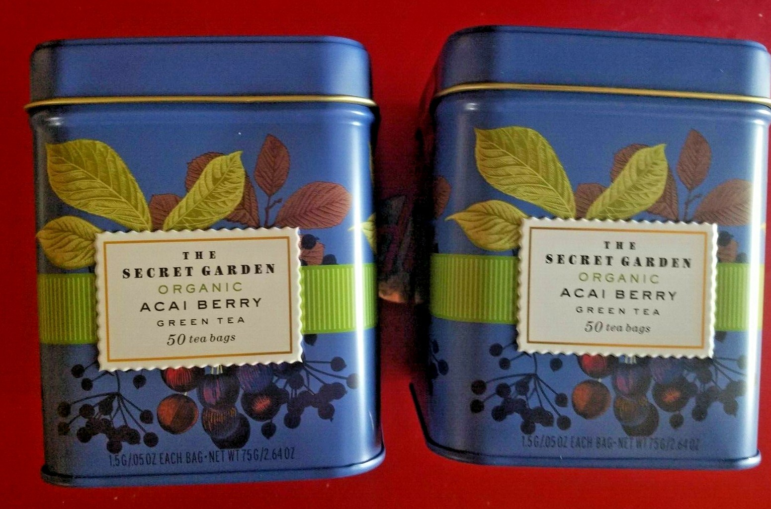 2 PACK THE SECRET GARDEN ORGANIC ACAI BERRY GREEN TEA(100 BA