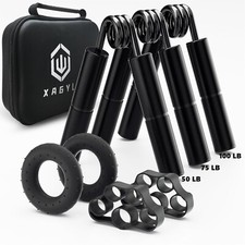 Professional Hand Grip Strengthener Trainer Kit, 50-175LB Metal Hand Gripper ...