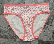 NWT VICTORIA'S SECRET M CORAL FLORAL 100 COTTON VINTAGE RARE HIPHUGGER PANTIES