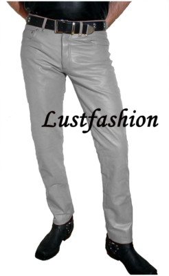 leather trousers pants gray Cuir 