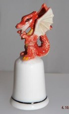 Klima Porcelain Red Dragon Sitting Up on Thimble L864