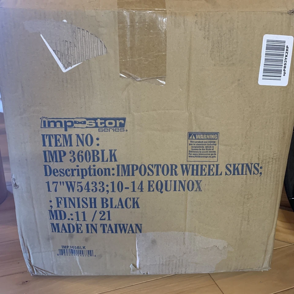 Novo 2010-2014 Chevrolet Equinox Black Impostor Wheel Skins IMP 360BLK 17” W5433 - Imagem 2 de 4