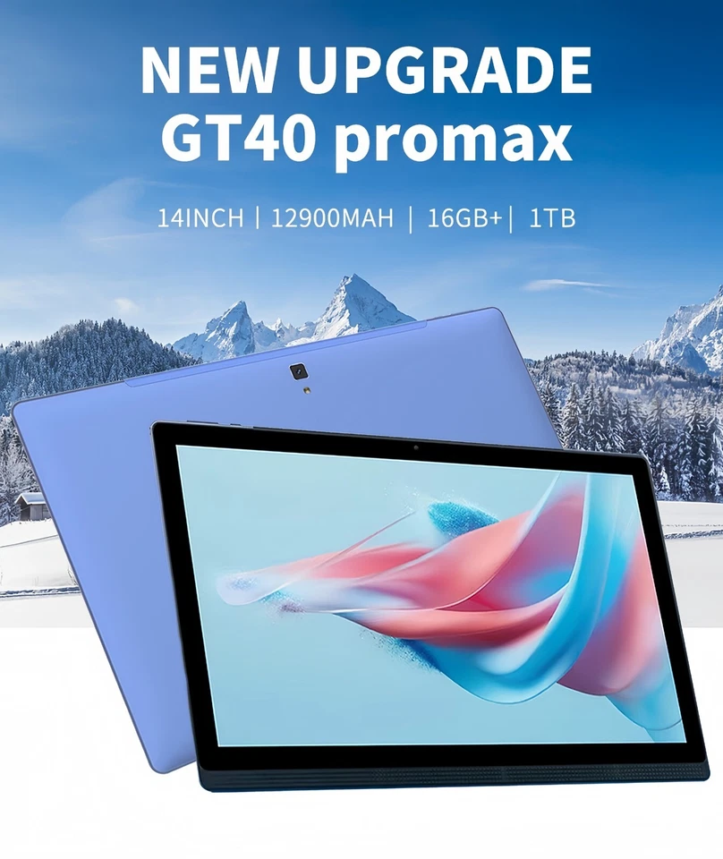 14Inch Full Screen Tablet PC Android 13 16GB RAM+1TB ROM With Bluetooth Keyboard - Image 2 of 4