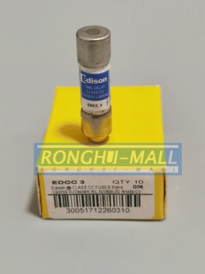 100PCS Edison ECC0.6 0.6Amp 600V Slow Blow Class CC Time Delay Fuse