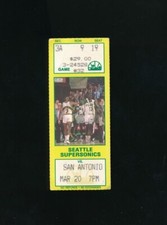March 20 1990 Supersonics v Spurs Ticket D Robinson 39 Pt Kemp 20 rookie season